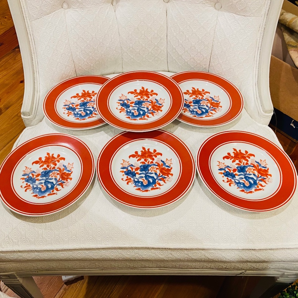 O25-SIX Vintage Seymour Mann Chinoiserie Salad/Accent Plate - Picture 3 of 11